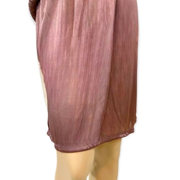 Pleated Ruffled Hem Velour Satin Long Midi Skirt - NEW - Picture 3 of 4